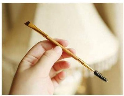 Bamboo handle double eyebrow brush Eyebrow brush eyebrow comb Eyebrow brush Eyelash brush dual purpose brush